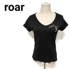 美品 roar ロアー スワロクロス Vネック カットソー ブラック サイズ2