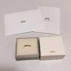 エテ ete ピンキー クロス リング 指輪K10イエローゴールド ダイヤモンド