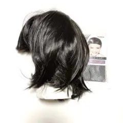 耐熱ウィッグ ショートボブ　黒　ネットつき　前髪あり　コスプレ　ブラック　未使用