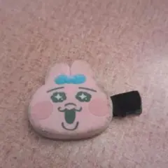 ピンクうさぎ顔ヘアクリップ