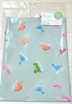 新品未使用シューズバッグ上履き入れ恐竜乾きやすいポリエステル製グリーン22×30