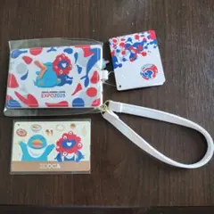 大阪万博限定デザインミャクミャクICOCAとオリジナル合皮パスケースセット