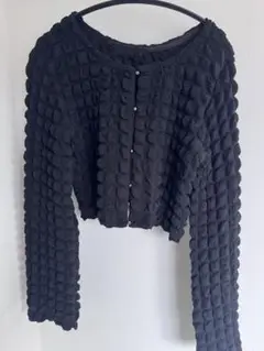 ブラック クロップドカーディガン JEANASIS
