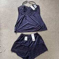 トリンプ　ダークパープル キャミソール ショートパンツ セット Lサイズ