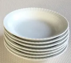 皿 ７枚セット ホワイト 陶器 取皿 パスタ皿 サラダ皿 デザート皿 フルーツ皿