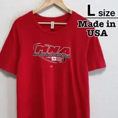 USA製　Tシャツ　L　レッド　赤　プリント　BELLA CANVAS　古着