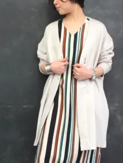 NOMBRE IMPAIR カットソーツイル ボリュームコクーンコート