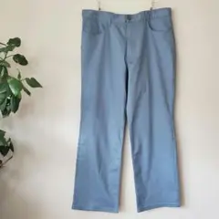 スラックス ストレートパンツ ブルー ウエスト100