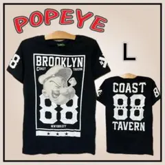 POPEYE ブラック Tシャツ Lサイズ 半袖 メンズ 大きめサイズ ポパイ