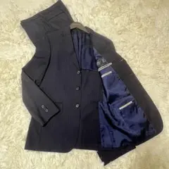 Paul Smith サマースーツ セットアップ 3ボタン 濃紺 ストライプ L