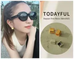モデル鹿沼憂妃さんも愛用♪TODAYFUL スクエア ピアス / 18Kゴールド