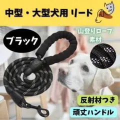 リード 大型犬 ペット用品 散歩 頑丈 犬 中型犬 ブラック グレー