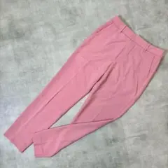 美品ルーニィ マキアージュライン テーパードパンツ センタープレス ピンク 名品