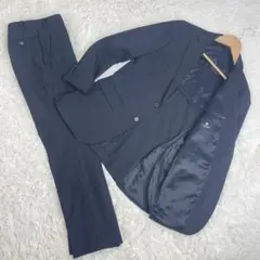 美品✨️ブラックレーベルクレストブリッチ ストライプ L黒 スーツセットアップ