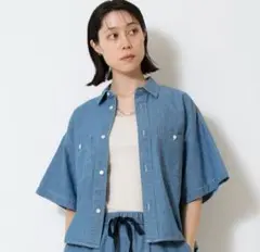 Johnbull シャンブレーハーフスリーブシャツ