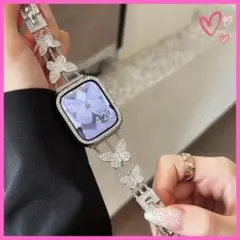 女性 キラキラ シンプル 可愛い☆ アップルウォッチ ちょうちょ バンド ベルト