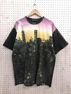 Product! BURN IT UP! 摩天楼 総柄転写プリント 半袖Tシャツ