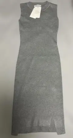 Futier Land ノースリーブニットワンピース グレー　スリム　美ライン