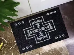 玄関マット エントランスマット 屋外 屋内 洗える オルテガ柄 おしゃれ B