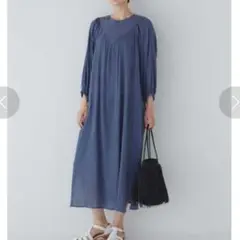 human woman　インドクレープギャザーワンピース　サマードレス