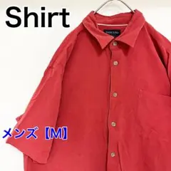 YBB36【US輸入】TOSCANO BLUE　半袖シャツ【メンズM】赤色