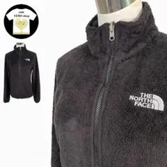 THE NORTH FACE フルジップ フリースジャケット ミニ刺繍ロゴ 黒