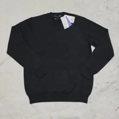【未使用】ナノユニバース　Vネックニット　黒　M　NANO　UNIVERSE