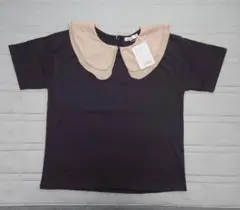 ブラック ベージュ 襟付き Tシャツ 100cm