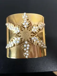 セール☆極美品!レア!ヴィンテージシャネル バングル スノー