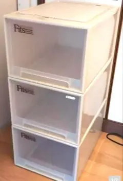 Fits 3段クリア衣類収納ケース