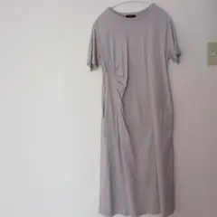 COMME CA ISM 半袖カットソーワンピース サイズ9 グレー