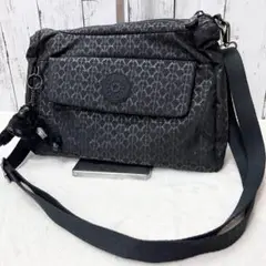 【美品】 KIPLING キプリングショルダーバッグ ブラック マスコット付き