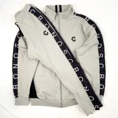 美品 クロノス cronos セットアップ サイドロゴ ベージュ ブラック S