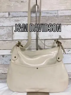 【良品】Ju0026M DAVIDSON レザー ショルダーバッグ アイボリー ホワイト