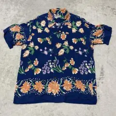 ハナウマベイ　hanauma bayシルク100%ドラゴン柄 アロハシャツ 半袖 Hanauma Bay ハナウマベイ アロハシャツ 虎×龍モチーフ MEDIUM