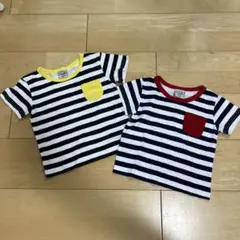 ストライプTシャツ2枚セット サイズ80.90