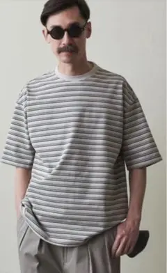 スティーブンアラン　21//MVS BORDER CREW NECK TEE