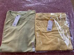 新品UNIQLO ラグランスリーブクルーネックT GU スウェT XL イエロー
