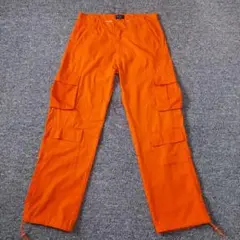 Y2K カーゴパンツ　オレンジ　テック　リップストップ