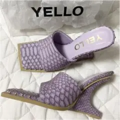 YELLO ドラゴンスキンレザー WEDGE SANDALS パープル
