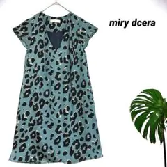 未使用/miry dcera/ひざ丈ワンピース/フレンチスリーブ/ヒョウ柄