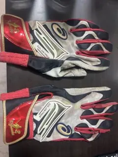 ゴールドステージ バッティング用手袋 赤黒　 広島カープ田中広輔使用