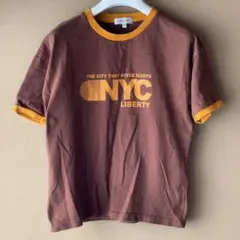 Chillfar NYC LIBERTY プリント Tシャツ ブラウン