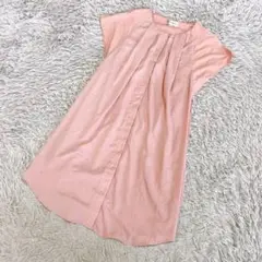 MK MICHEL KLEIN ミッシェルクラン　タックギャザーワンピースピンク