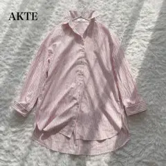 AKTE アクテ オーバーサイズ 長袖 ストライプ シャツ ブラウス スリット