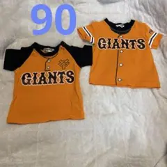 読売ジャイアンツ　ユニフォーム柄　半袖Tシャツ　オレンジ キッズ90cm