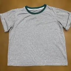 ストライプ柄 半袖Tシャツ グレー/ホワイト