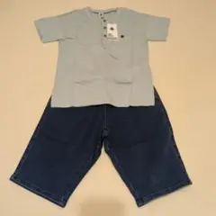 【新品】（Petit Bateau）Tシャツ・デニムパンツセット 140cm