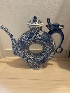 KIKIRIN！ 中国古美術 大明永楽年製 龍 染付急須 水注 KIKIRIN様専用！ 中国古美術 大明永楽年製 龍 染付急須 水注