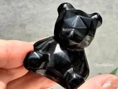 《オブシディアン＊カクカクくまのカービング×小》